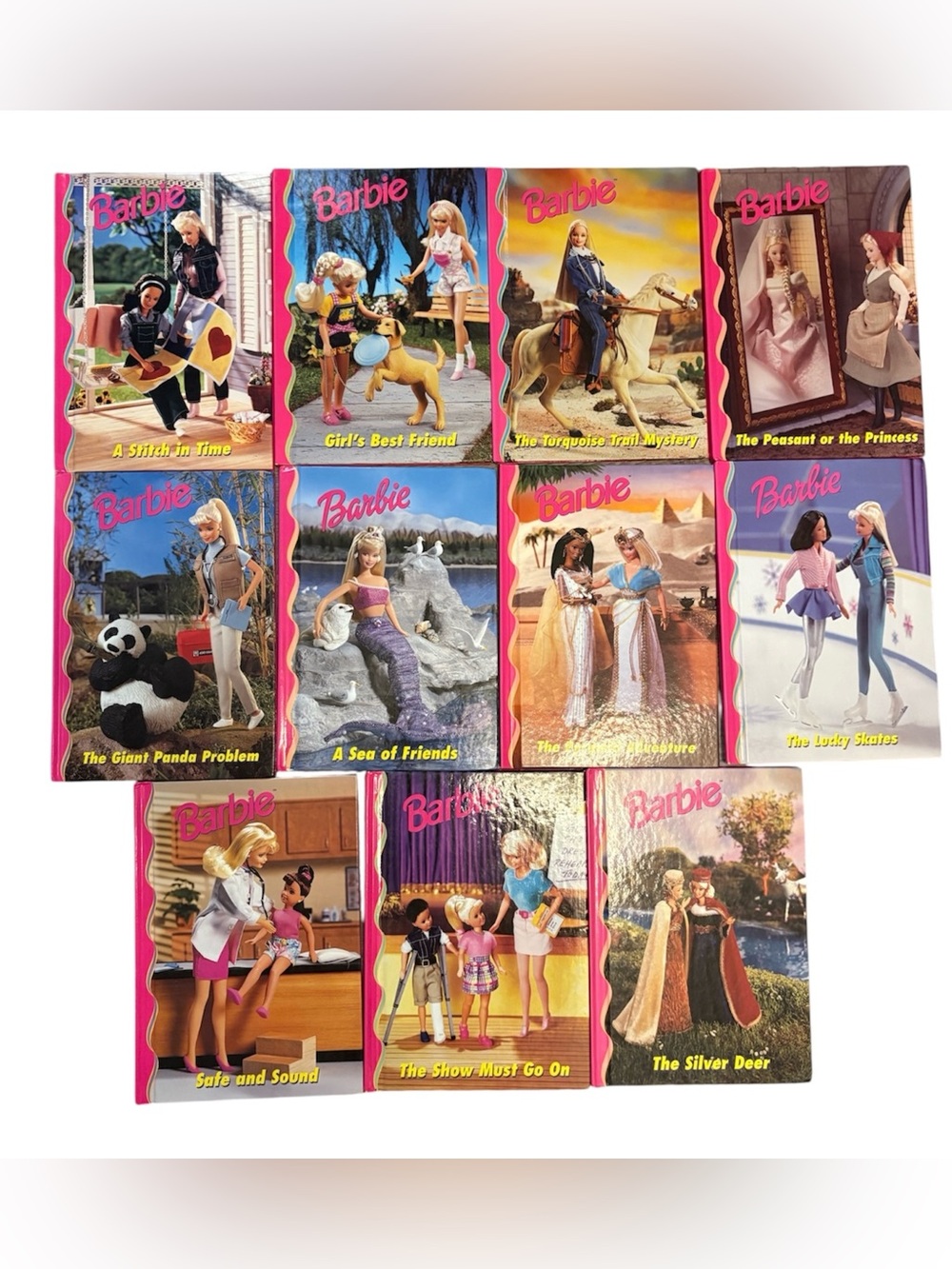 Lot of 11 Vintage 1990s Grolier Barbie and Friends Book Club Books Hardcover